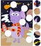 Funny alien on an unknown planet in space. Complete the puzzle a