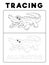 Funny Alligator Crocodile Animal Tracing Book with Example. Preschool worksheet for practicing fine motor skill. Vector Cartoon