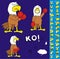 Funny American eagle boxer cartoon expressions set