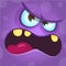 Funny angry cartoon monster face. Halloween illustration. Prints design for t-shirts.