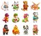 Funny animal in the Chinese zodiac, Rat, ox, tiger, rabbit, dragon and snake, horse, sheep, monkey, rooster, dog and pig