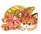 Funny animal Kitten. watercolor