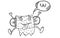 Funny animal monster toilet paper. doodle style