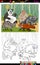 Funny animals cartoon coloring book