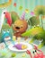 Funny Animals Celebrating Birthday Party at Home