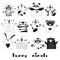 Funny Animals Tiger Pig Bear Fox Sheep Cat Pug Panda Rabbit for the design of childrens parties, rooms, stickers