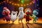 funny animated animals performing a musical number or a dance.