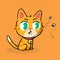 Funny Annoyed Kitten Character Doodle Illustration