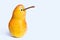 Funny anthropomorphic pear character on white