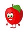 Funny Apple with eyes. Cartoon funny fruits characters