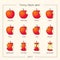 Funny apple year. Apples as icons months. Months logo.