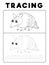 Funny Armadillo Animal Tracing Book with Example. Preschool worksheet for practicing fine motor skill. Vector Cartoon Illustration