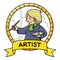 Funny artist or painter. Profession ABC series