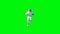 Funny astronaut dancing . Green screen. 3d rendering.