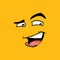 Funny avatar, cunning emoji flat vector illustration