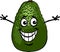 Funny avocado fruit cartoon illustration