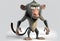 Funny baboon on a white background. AI genarated