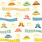 Funny baby accessories seamless pattern