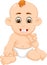 Funny baby cartoon standing with pointing finger