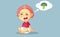 Funny Baby Disliking Broccoli Vector Cartoon Illustration