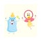 Funny baby dummy, pacifier and milk, feeding bottle characters