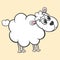 Funny baby lamb, cute drawn animal