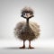 Funny Baby Ostrich 3d Illustration With Unique Avian-themed Character