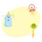 Funny baby pacifier, milk, bottle and rattle toy characters