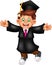 Funny bachelor cartoon standing with smile and waving
