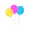 Funny Balloons flying carnival birthday Kids Party Colorful balloons isolated set