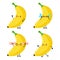 Funny Banana characters bundle set. Vector hand drawn doodle style cartoon character illustration icon design. Cute