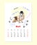 Funny Basset Hound Sketch Calendar