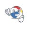 Funny beach ball making Thumbs up gesture