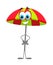 Funny Beach Umbrella with eyes - Summer Things Collection. Cartoon funny characters