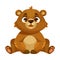 Funny Bear Cub with Cute Snout Sitting Vector Illustration