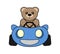 Funny bear driving