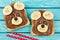 Funny bear face sandwich for kids snack food