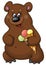 Funny bear and ice cream