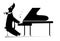 Funny bear a pianist isolated illustration