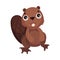 Funny Beaver Rodent as Forest Animal Vector Illustration