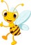 Funny bee cartoon thumb up