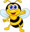 Funny bee cartoon waving