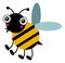 Funny bee character. Cartoon bumblebee. Cute wasp