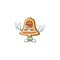 Funny bell cookies cartoon character style with Wink eye
