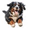 Funny Bernese Mountain Dog Illustration With High Speed Sync Style