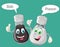 Funny Black Pepper and White Salt On The Bottle Cartoon