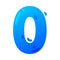 Funny Blue Balloon Number or Numeral Zero Vector Illustration