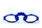 Funny blue clab glasses isolated