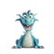 Funny blue dragon