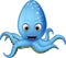 Funny blue octopus cartoon for you design